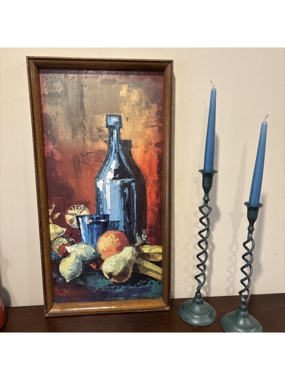 Vintage Franklin Picture Frame Co Still Life Print Mid Century Modern Dining